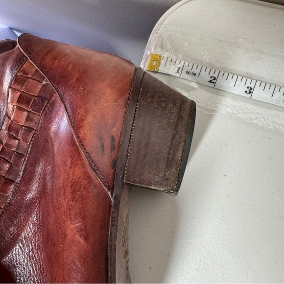 Vintage Redwood Leather Made in Italy Western Boho Tall Boots Size 40 1/2 - Picture 13 of 16